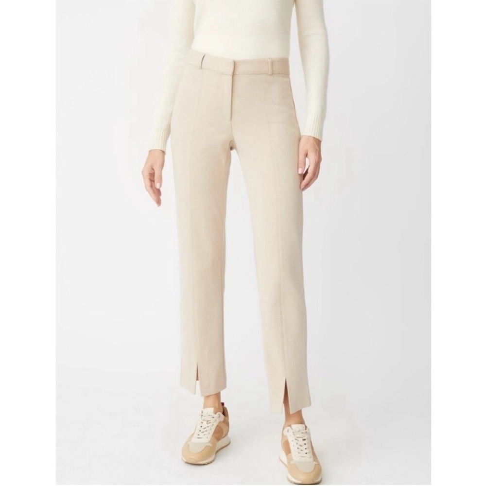 J McLaughlin Deanne Straight Leg Split Hem Pant Cream Size 2